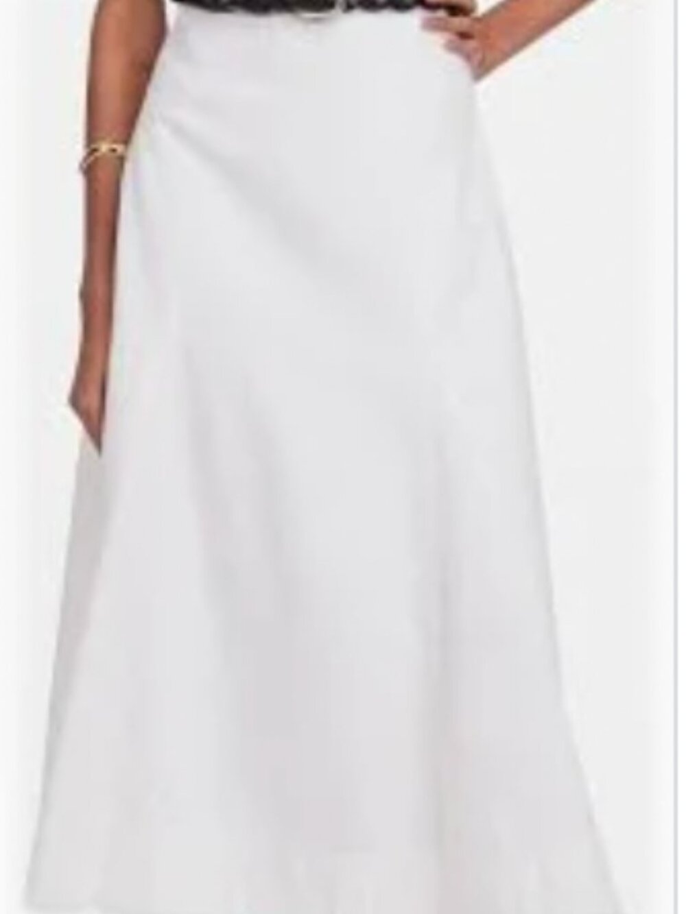 Madewell Fluted Midi skirt in tile white, size 24, worn once - Picture 3 of 5